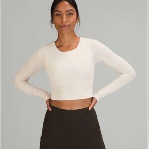 Lululemon Ebb to Street Long Sleeve White Opal size 4